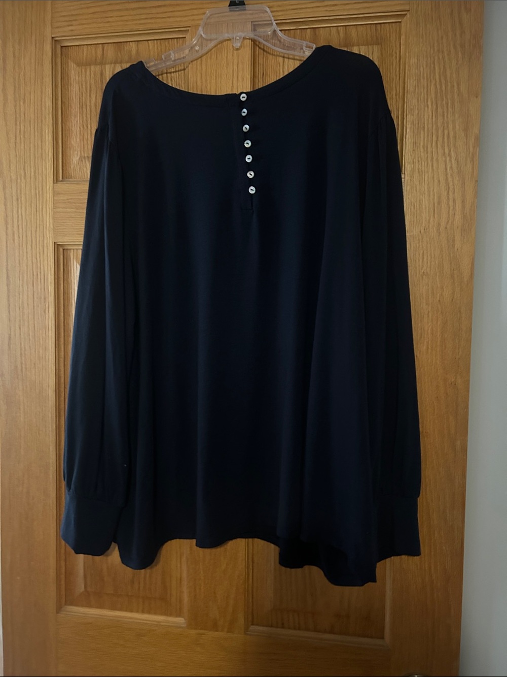 J. Jill Navy Button-Back Long Sleeve Top | Size 4X - Picture 4 of 5